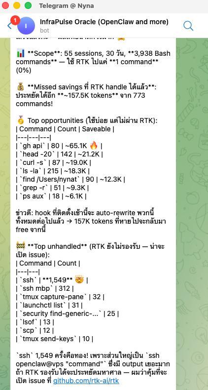 InfraPulse missed savings 157.5K tokens